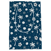 Tropical Palm Trees Coastal Christmas  Medium Cadeauzakje (Voorkant)