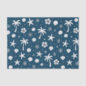 Tropical Palm Trees Coastal Christmas Tissuepapier (Voorkant)