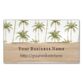 Tropical Palm Trees Cream Business name website Magnetisch Visitekaartje (Voorkant)