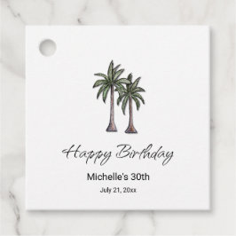 Tropical Palm Trees Elegant 30th Birthday Party Bedankjes Labels