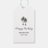 Tropical Palm Trees Elegant 30th Birthday Party Cadeaulabel (Voorkant)