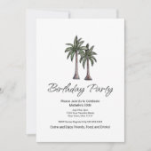 Tropical Palm Trees Elegant 30th Birthday Party Kaart (Voorkant)