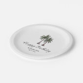 Tropical Palm Trees Elegant 30th Birthday Party Papieren Bordje (Gekanteld)