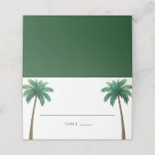 Tropical Palm Trees Minimal Beach Wedding Plaatskaartje (Buitenkant ongevouwen)
