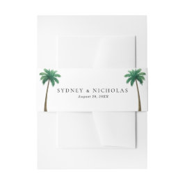 Tropical Palm Trees Minimal Beach Wedding Uitnodigingen Wikkel