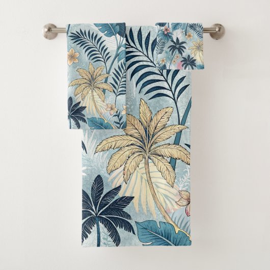 Tropical Palm Trees Monstera Beach Bad Handdoek (Insitu)
