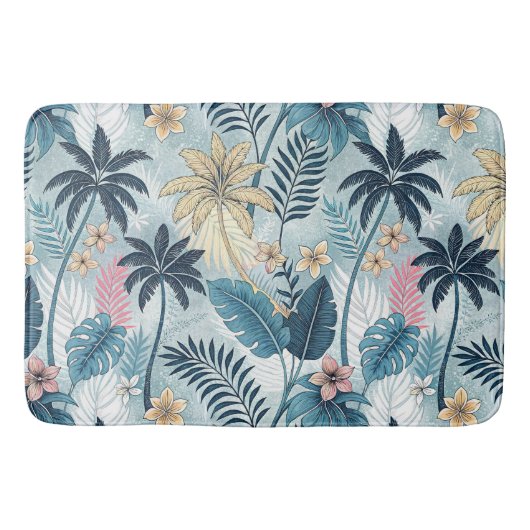 Tropical Palm Trees Monstera Beach Badmat (Voorkant)