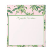 Tropical Palm Trees on Pink Personalized Notitieblok (Voorkant)