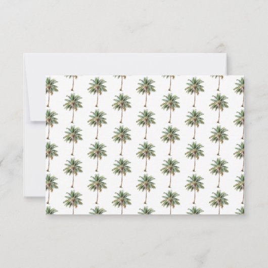 Tropical Palm Trees QR RSVP Card (Achterkant)