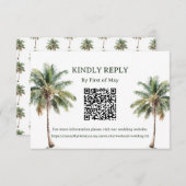 Tropical Palm Trees QR RSVP Card (Voorkant / Achterkant)