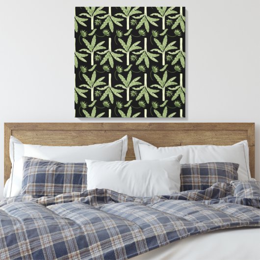Tropical palm trees seamless pattern canvas afdruk (Insitu (Slaapkamer))