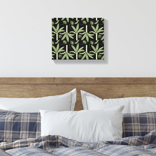 Tropical palm trees seamless pattern canvas afdruk (Insitu (Slaapkamer))
