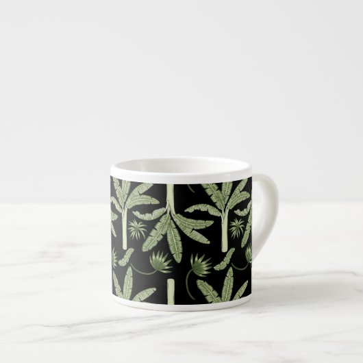 Tropical palm trees seamless pattern espresso kop (Voorkant rechts)