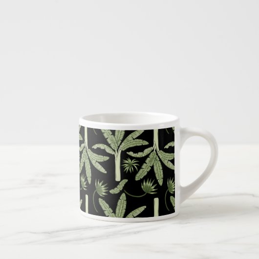Tropical palm trees seamless pattern espresso kop (Rechts)