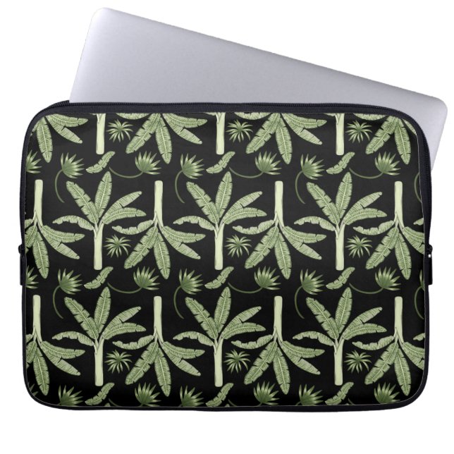Tropical palm trees seamless pattern laptop sleeve (Voorkant)