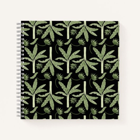 Tropical palm trees seamless pattern notitieboek (Voorkant)