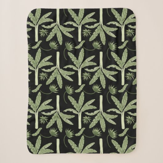 Tropical palm trees seamless pattern sherpa deken (Voorkant)