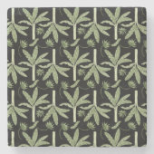 Tropical palm trees seamless pattern stenen onderzetter (Voorkant)
