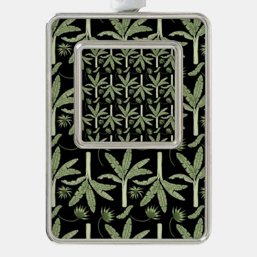 Tropical palm trees seamless pattern verzilverd omlijst ornament (Voorkant)