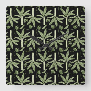 Tropical palm trees seamless pattern vierkante klok