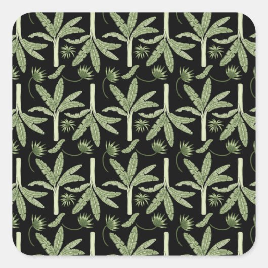 Tropical palm trees seamless pattern vierkante sticker (Voorkant)