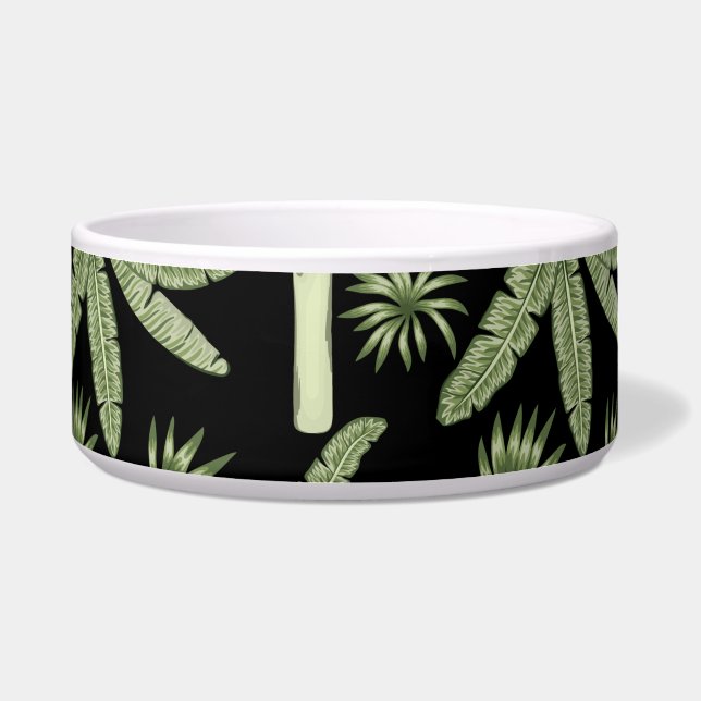 Tropical palm trees seamless pattern voerbakje (Voorkant)