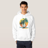 Tropical Palm Trees with Vibrant Sunset Hoodie (Voorkant volledig)