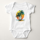 Tropical Palm Trees with Vibrant Sunset Romper (Voorkant)