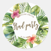 tropical palm verlaat afstudeerfeest sticker (Voorkant)