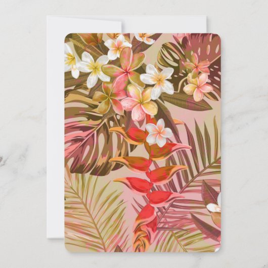 Tropical Palm verlaat virtueel Baby shower Kaart (Achterkant)