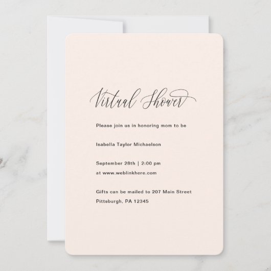 Tropical Palm verlaat virtueel Baby shower Kaart (Voorkant)