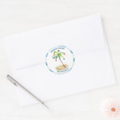 Tropical Palm Warm Wishes Vakantie Envelope Seals Ronde Sticker (Envelop)