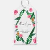 Tropical Palm Waterverf Geometrisch dank u Cadeaulabel (Voorkant)