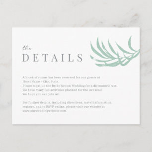 Tropical Palm Wedding Details Kaart