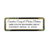 Tropical Palm Wedding Retour Adres Label (Voorkant)
