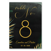 Tropical Palm Wedding Table Number Kaart (Voorkant)