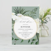 Tropical Palm & White Floral Vrijgezellenfeest -MG Kaart (Staand voorkant)