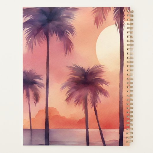Tropical Palms at Sunset Planner (Achterkant)