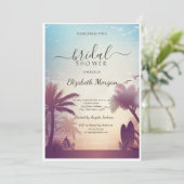 Tropical Palms Beach Vrijgezellenfeest Kaart (Staand voorkant)