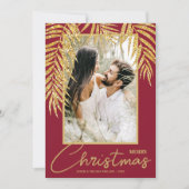 Tropical Palms Kerstfoto Vakantie Kaart (Voorkant)