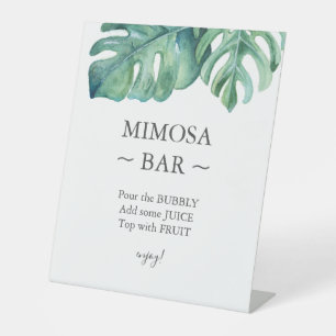 Tropical Palms Vrijgezellenfeest Mimosa Bar Teken Reclamebord Met Voetstuk