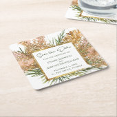 Tropical Pampas Grass Wedding Save the Date Kartonnen Onderzetters (Schuin)