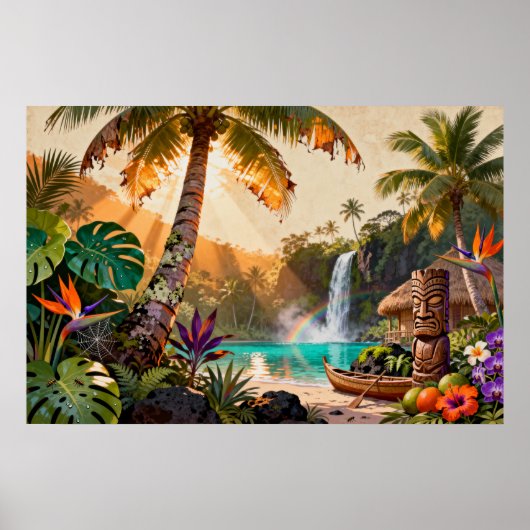Tropical Paradise: A Vibrant Island Retreat Poster (Voorkant)