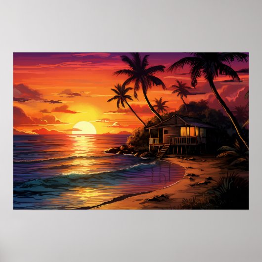 Tropical Paradise - Ai Poster (Voorkant)