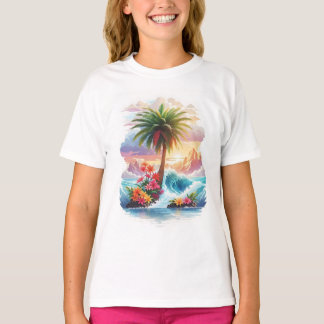 Tropical Paradise at Sunset t shirten design T-shirt