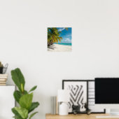Tropical Paradise Beach Poster (Thuiskantoor)