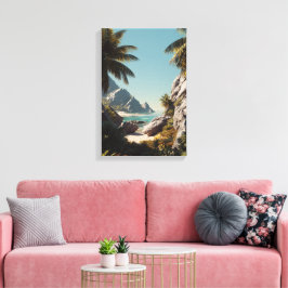 Tropical Paradise Beach - Schilderachtig kustkunst Canvas Afdruk