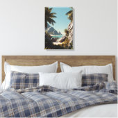 Tropical Paradise Beach - Schilderachtig kustkunst Canvas Afdruk (Insitu (Slaapkamer))