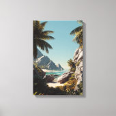 Tropical Paradise Beach - Schilderachtig kustkunst Canvas Afdruk (Voorkant)