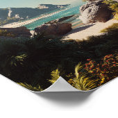 Tropical Paradise Beach - Schilderachtig kustkunst Poster (Hoek)